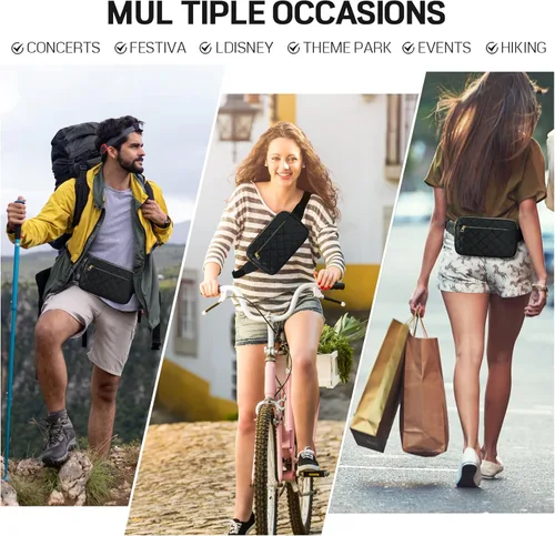 Miniatura 6 de CXWMZY - Riñoneras para mujeres y hombres, bolsa de cintura para niñas, niños, adolescentes; linda riñonera casual con múltiples bolsillos y correas