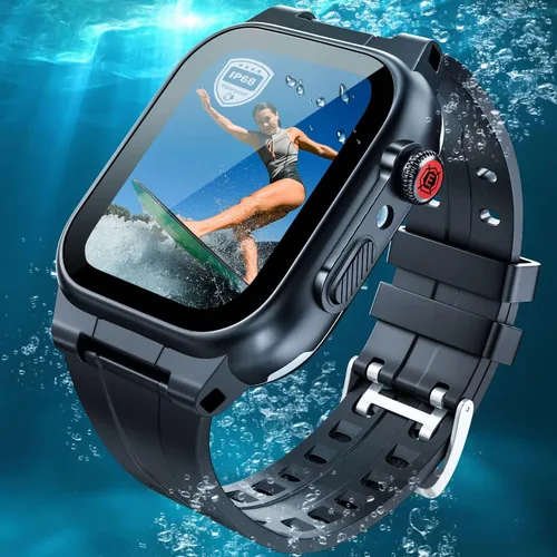 Miniatura 2 de Funda impermeable para Apple Watch de 1.772 pulgadas, 1.732 pulgadas, 1.654 pulgadas, 1.614 pulgadas, 1.575 pulgadas, 1.496 pulgadas, con correa