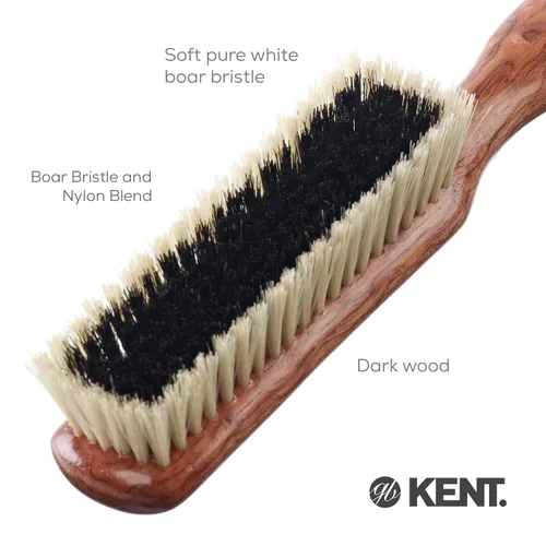Miniatura 6 de Kent Cepillo de ropa CP6. Removedor de pelusa de cerdas de jabalí 100% natural en blanco y negro, especialmente para cachemira, lana y seda