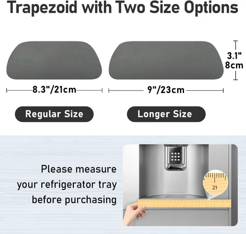 Miniatura 3 de LOPNUR Bandeja Recolectora de Goteo para Refrigerador Paquete de 2 - Alfombrillas Cortables para Refrigerador de 8.3"x3.1" Ocultan Manchas, Gris
