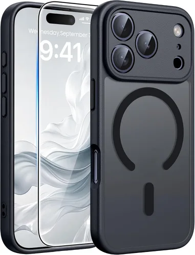 Miniatura 853 de FNTCASE Funda para iPhone 17 Pro: Fundas delgadas translúcidas de color azul claro compatibles con MagSafe, protección completa de la cámara
