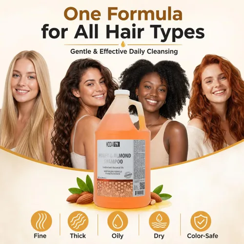 Miniatura 5 de MODA Champú hidratante para todo tipo de cabello, 128 onzas, profesional, limpia y acondiciona profundamente, fortalece, restaura y da brillo a tu