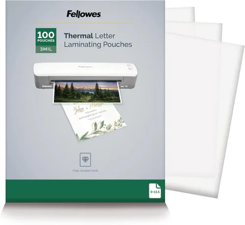 Miniatura 4 de Fellowes Bolsas de laminado térmico, hojas de tamaño carta de 5 mil, 9 x 11.5, paquete de 100, transparentes (5743501) + paquete de 200