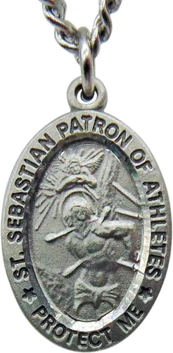 Miniatura 6 de Westmon Works Juego de medalla de San Sebastián para todos los deportes con colgante de medallón de peltre y tarjeta de oración en una bolsa