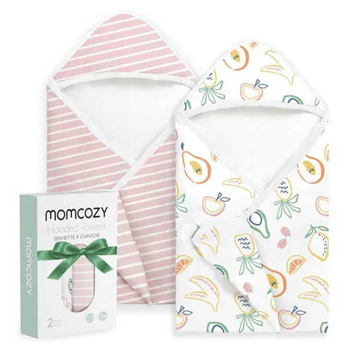 Miniatura 16 de Momcozy Toalla de bebé con capucha, ultra suave y absorbente, juego de toallas de baño grandes para mayor comodidad y suavidad en la piel del bebé