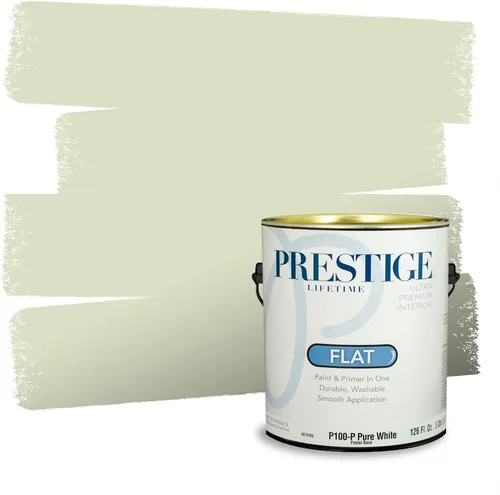 Miniatura 191 de Prestige Paints - Pintura exterior e imprimación en uno, 1 galón, plano, compatibilidad comparable con el color menta «Whipped Mint» de Behr