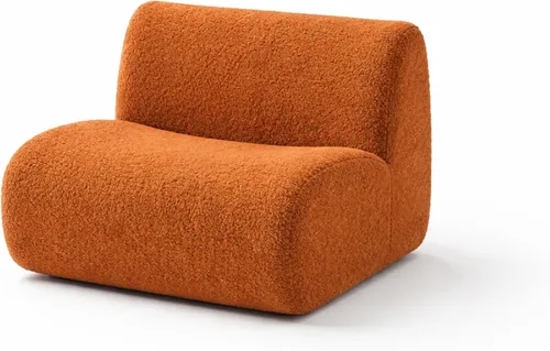 Sofá individual modular curvado, sofá sherpa de espuma de 33 pulgadas, cómodos sofás de peluche para espacios pequeños, sofás modulares modernos