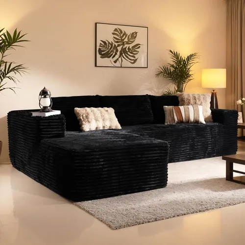 Miniatura 40 de 106" Cloud Boneless Couch with Chaise, L-Shape Deep Seat Sectional Couches, No Assembly Required, Convertible Modular Sleeper Sofa Bed, Living Room