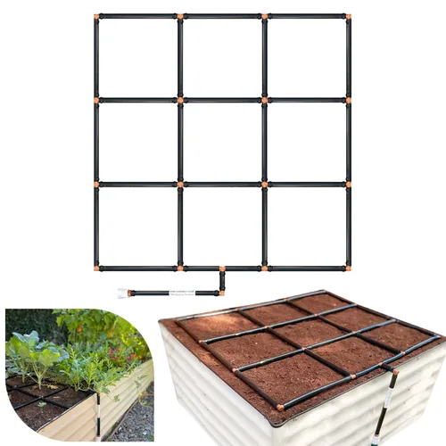 Garden In Minutes - Sistema de riego por goteo para jardín, manguera de remojo, riego por goteo premontado, rociador de cama de flores, kit de