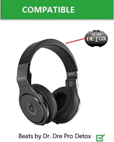 Miniatura 5 de VEKEFF Pro Almohadillas de repuesto para auriculares Beats By Dr.Dre PRO/Detox (negro)