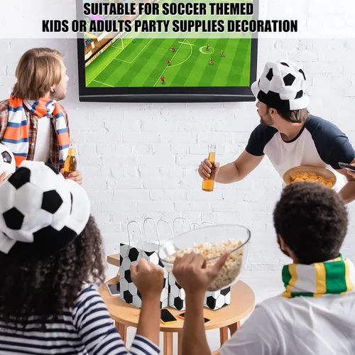 Miniatura 7 de Zonon 24 bolsas de papel para fanáticos del fútbol, bolsas de regalo de fútbol para fanáticos del deporte, golosinas para niños y adultos, fiesta