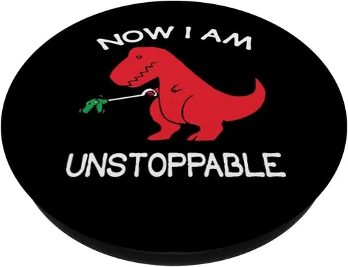 Miniatura 2 de Now I'm Unstoppable - Funny T-Rex Dinosaur PopSockets Grip y soporte para teléfonos y tabletas