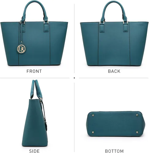 Miniatura 3 de DASEIN - Bolsa de mano para mujer bolsa tipo bandolera asa superior bolsa plana para trabajar