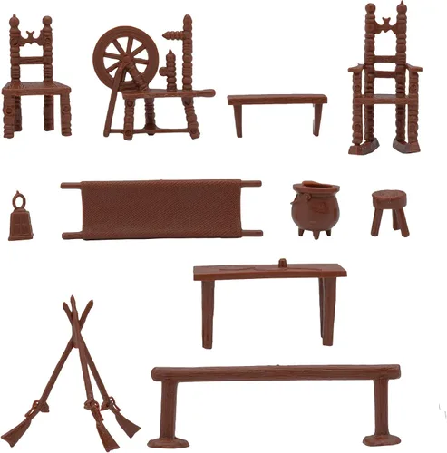 Miniatura 5 de BMC Classic Marx - Muebles antiguos – 36 piezas de casa de muñecas de plástico accesorios