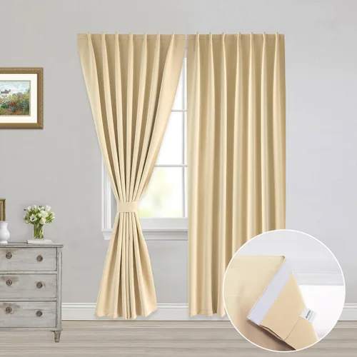 Miniatura 30 de Muamar Cortinas opacas sin taladro, paneles de cortina para ventana fáciles de instalar, juego de 2 paneles de cortinas portátiles para dormitorio