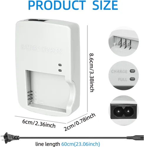 Miniatura 3 de Cargador de batería NB-6L NB-6LH CB-2LY compatible con Canon PowerShot SX540 HS, SX530 HS, SX520 HS, SX510 HS, SX500 HS, SX170 is, SX700 HS, SX710