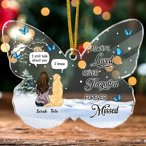 Miniatura 4 de Gossby Adorno conmemorativo de perro en forma de mariposa de acrílico personalizado – Regalo personalizado de condolencias de perro con diseño