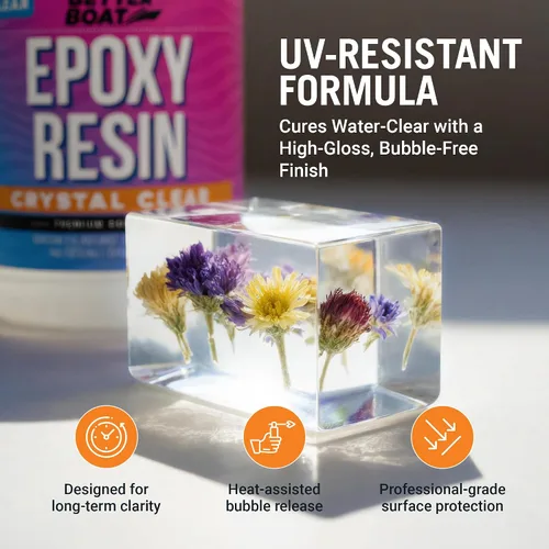 Miniatura 4 de Kit de resina epoxi para manualidades, 1 galón en total, suministros transparentes de 2 partes para principiantes, incluye moldes para arte de mesa