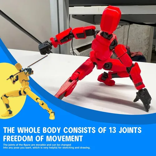 Miniatura 5 de MerryXD T13 - Figura de acción 3D, figura de acción de Nova Titan Lucky 13, figura de acción impresa en 3D, juguete móvil multiarticulado, plateado