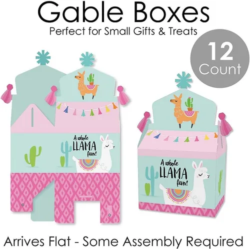 Miniatura 5 de Big Dot of Happiness Whole Llama Fun – Caja de regalo para fiestas – Fiesta de llamas, baby shower o fiesta de cumpleaños, cajas de golosinas