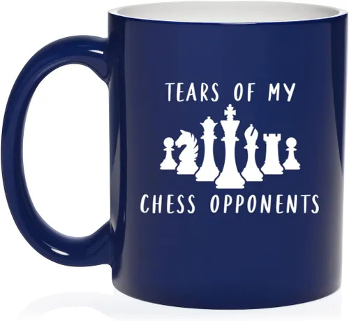 Daylor Taza de café de cerámica con diseño de los oponentes de las lágrimas de mi ajedrez, regalo para ella, él, amigo, compañero de trabajo,