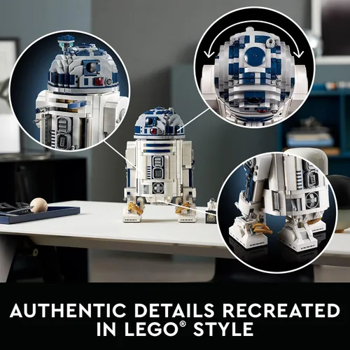 Miniatura 5 de LEGO Star Wars R2-D2 75308 Set de construcción de droides para adultos, modelo de exhibición coleccionable con la espada láser de Luke Skywalker