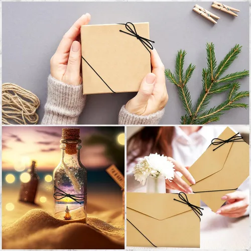 Miniatura 6 de Berlune 120 lazos elásticos para cajas de regalo, lazos elásticos con lazos preatados de 20 pulgadas de cinta elástica, cordón elástico, caja