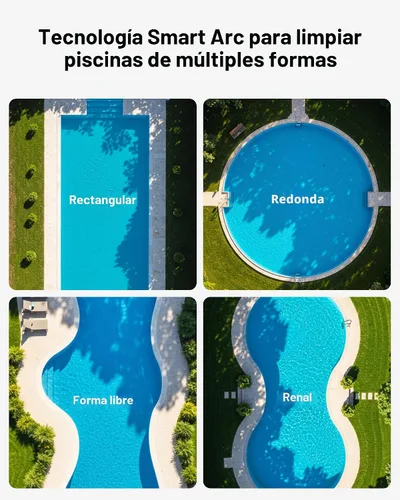Miniatura 8 de Spino E1 - Limpiador robótico inalámbrico para piscina, robot de piscina para limpieza de paredes y líneas de flotación, camino de arco inteligente