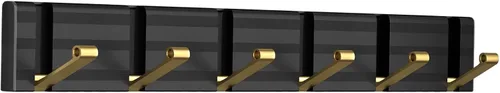 Miniatura 10 de Wisfame Ganchos para abrigos, perchero de aluminio montado en la pared, 5 ganchos plegables, resistente, ahorro de espacio, perchero de pared