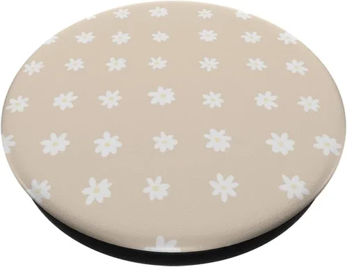 Miniatura 2 de Boho Neutral Beige Verano Margaritas PopSockets PopGrip intercambiable