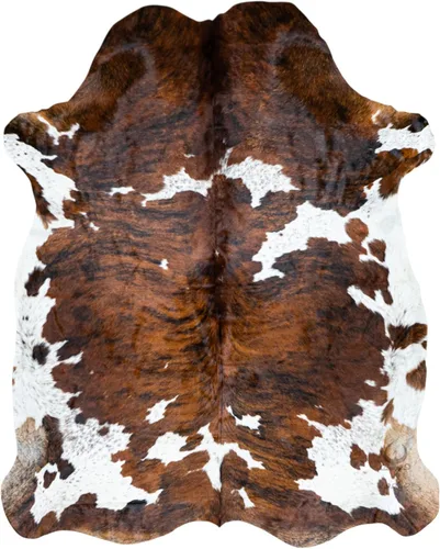 rodeo Alfombra de Cuero de Vaca Auténtico con Pelo de Grano Completo: Alfombra con Estampado Animal Real para Decoración del Hogar Occidental y
