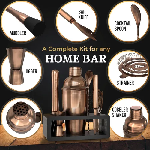 Miniatura 3 de Highball & Chaser Juego de coctelería: kit de barman para bar casero mixología bar bar bar más libro electrónico con 30 recetas