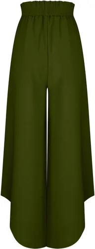 Miniatura 5 de Match Mujer Wild Cargo Pantalones Cintura elástica Pantalones de lino Barril Recto Pierna ancha Pantalones Largos