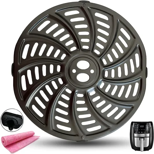 Miniatura 12 de Sartén para freidora de aire de 4 cuartos para freidora de aire digital Gourmia GAF414, bandeja de placa para freidora de aire mejorada, estante