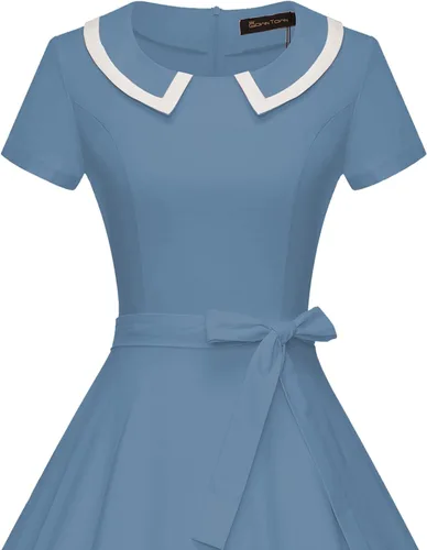 Miniatura 4 de GownTown Vestidos para mujer, estilo vintage de los años 50, vestidos elásticos con bolsillos