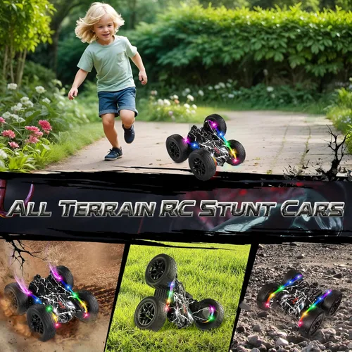 Miniatura 5 de Terucle Coches RC Juguetes para Niños Coche de Control Remoto 2.4 GHz Negro Juguetes para Niños de 5-7 Años Juguetes Nuevos Actualizados con Luces