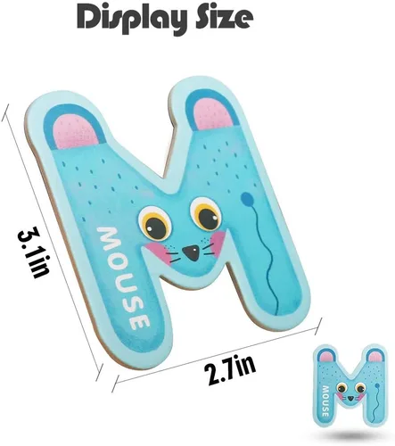 Miniatura 3 de JOCHA ABC Letra Lindos Animales Nevera Jumbo Grandes Imanes del Alfabeto Preescolar Aprendizaje de Ortografía Nevera Magnético Mayúscula Colorido