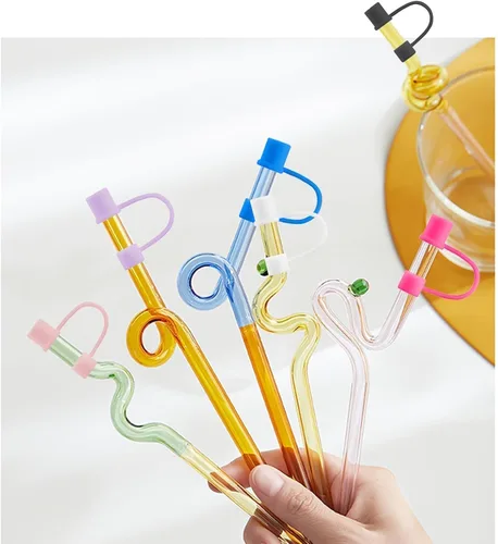 Miniatura 5 de Paquete de 6 Cubrepajitas, Adecuadas para Todas las Tazas con un Diámetro de Pajita de 0.31in/8mm, Tapas de Silicona a Prueba de Polvo