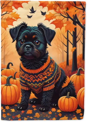 Caroline's Treasures DAC1001GF Affenpinscher - Bandera decorativa para jardín de otoño, decoración para patio exterior, patio, parterres, tamaño