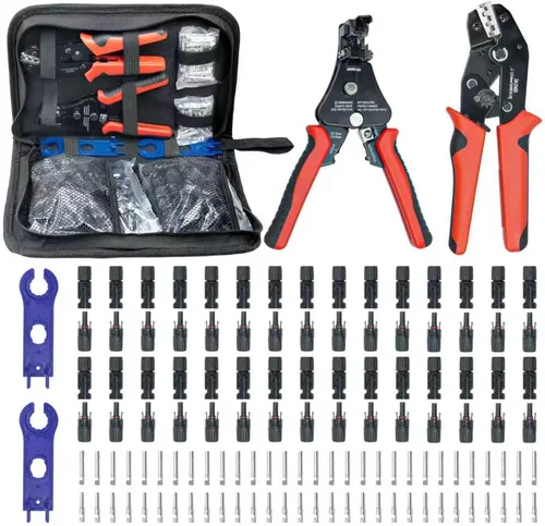 Miniatura 10 de Conector de Panel Solar, Kit de Herramientas de Crimpado Solar de 60 Piezas para Conectar Alambre de Cable de Panel Solar, Kit de Conectores Solares