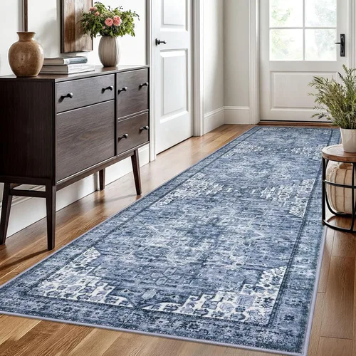 Miniatura 86 de SIILOOM Alfombra lavable de 2 x 3 pies, alfombra suave color taupe ceniza para entrada, tapete antideslizante para puerta de interior, tapete