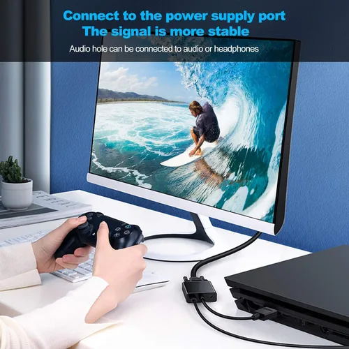 Miniatura 9 de Convertidor de video micro a VGA, adaptador de convertidor de video micro HDMI a VGA, adaptador de convertidor de video micro a VGA 1080P, para 4B
