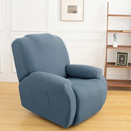 Miniatura 23 de LazyBoy - Funda para sillón reclinable, color liso, 4 piezas, fundas protectoras de muebles para sillón reclinable con bolsillo, funda para sofá