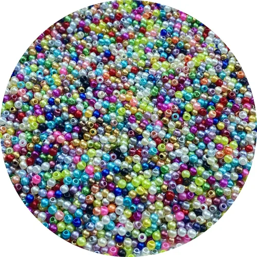 Miniatura 7 de Perlas de cuentas, 4000 piezas de cuentas de perlas de 3 mm redondas para llaveros, pulseras, collares, llaveros, joyería, manualidades, decoración