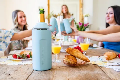 Miniatura 2 de Vinglacé Enfriador de Botella de Vino - Aislador de Champán Portátil - Funda de Enfriador de Vino de Acero Inoxidable - Mantiene el Vino Frío