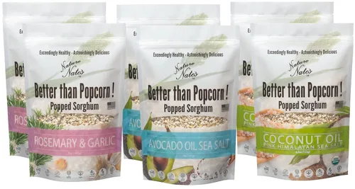 Nature Nate's Popped Sorghum, paquete múltiple variado, sorgo orgánico, keto y sin gluten, aperitivos saludables, mejor que las palomitas de maíz,
