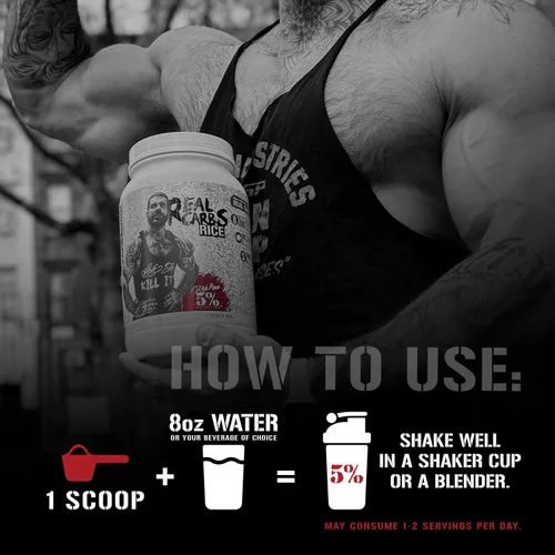 Miniatura 6 de 5% Nutrition Rich Piana - Arroz de carbohidratos reales con carbohidratos complejos alimenticios reales, energía glucémica baja de larga duración