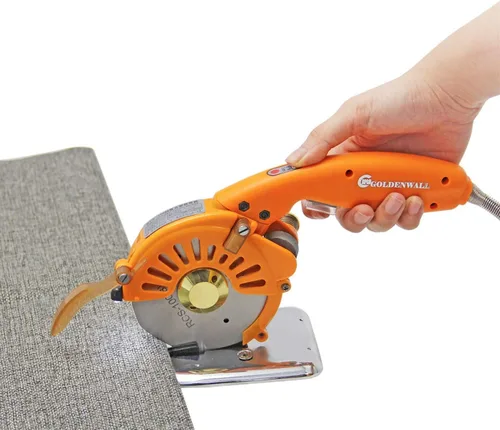 CGOLDENWALL Cortador de tela rotativo eléctrico Tijeras Cortadora de tela Cortadora de tela Ideal para tela multicapa Papel de tela de cuero Hoja