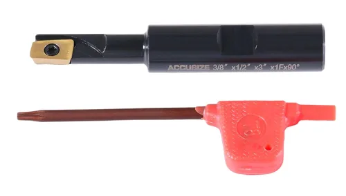 Miniatura 21 de Accusize Industrial Tools Molino de extremo indexable de hombro cuadrado de 90 grados de 1/2 '' con insertos de carburo Apkt11T3, 0056-0913