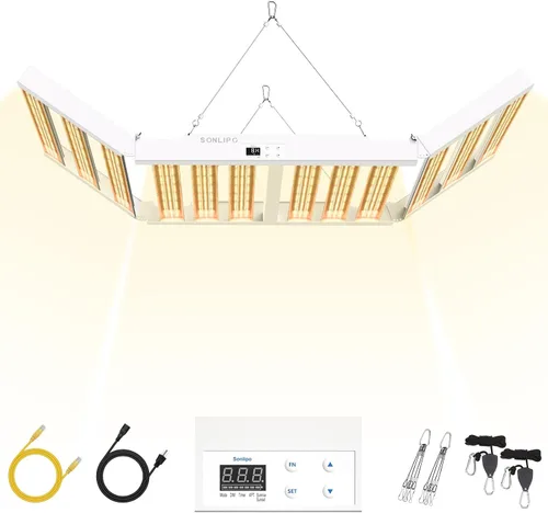Miniatura 9 de 2024 Nuevo SPF2000 PRO Luz LED de 200W para Cultivo 3x3 pies de Cobertura con Temporizador y Atenuador para Plantas de Interior en Fase Vegetativa